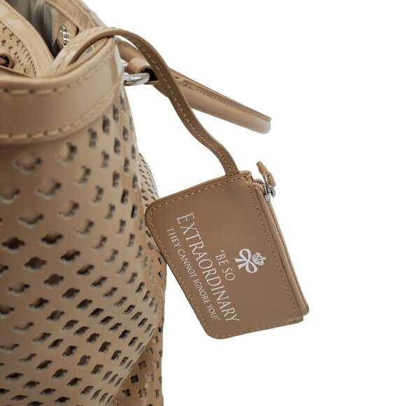 MY Flat in London Brighton Leather Perforated Shoulder Bag Handbag Purse Large - Picture 8 of 9